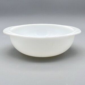 Vintage Pyrex #023 1 1/2Qt Handled White Round Casserole Dish USA *No Lid*